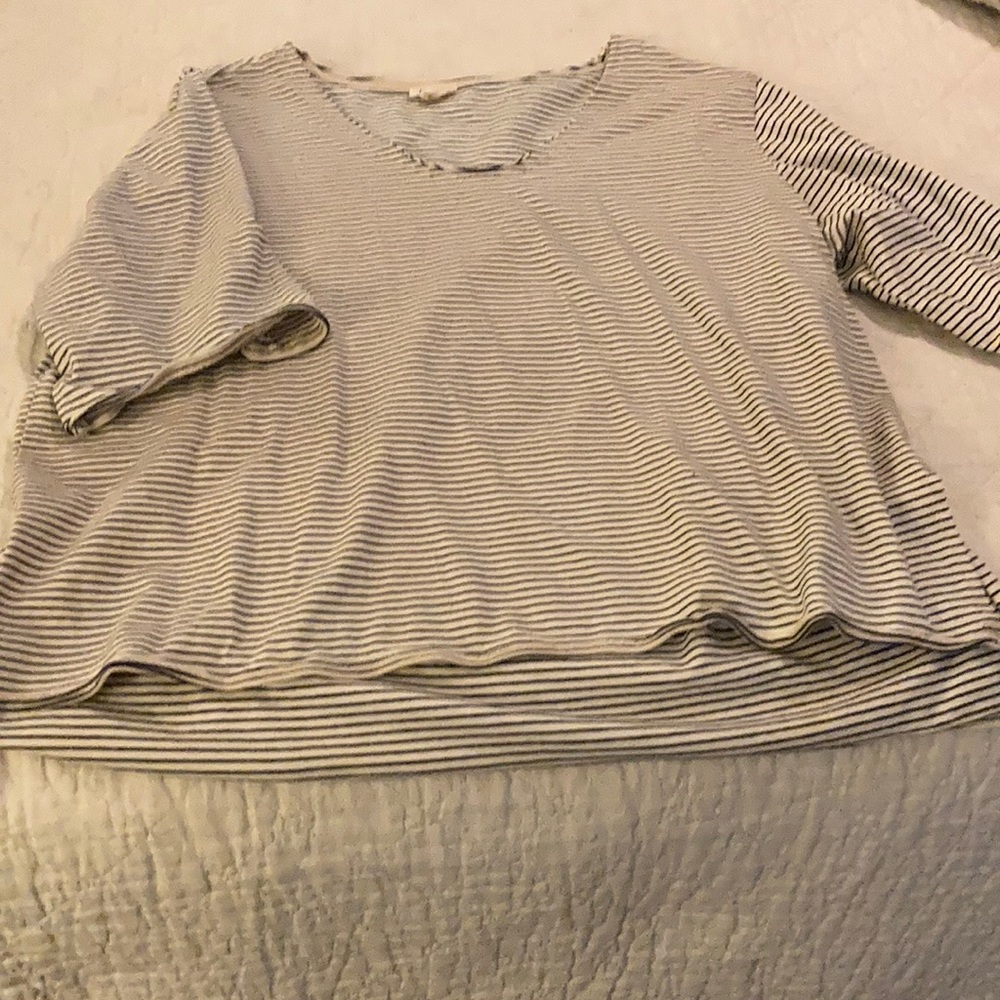 Striped boxy knit top
